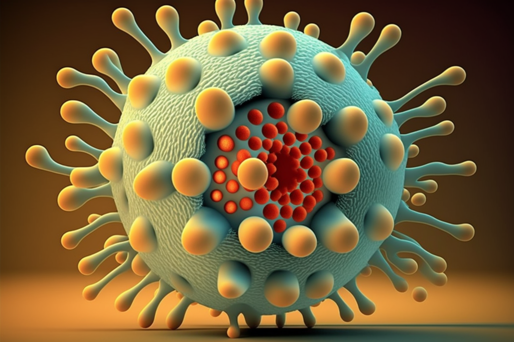 illustration of HIV cell