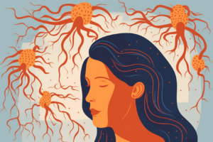 illustration of a woman with multiple sclerosis