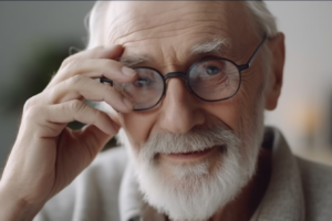older man experience vision loss because of AMD