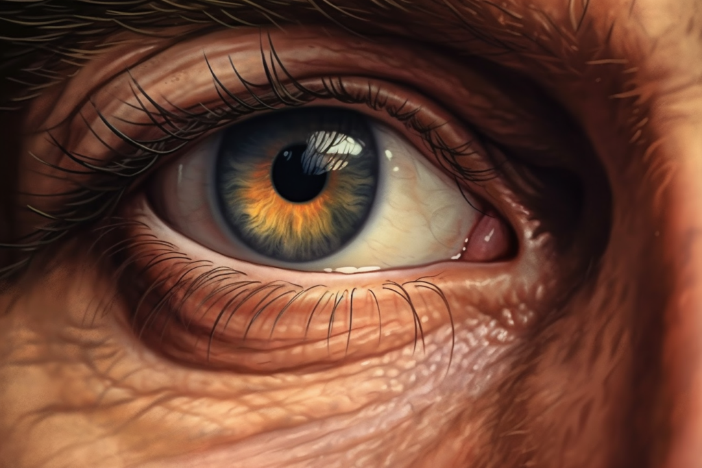 close up of a man's eye