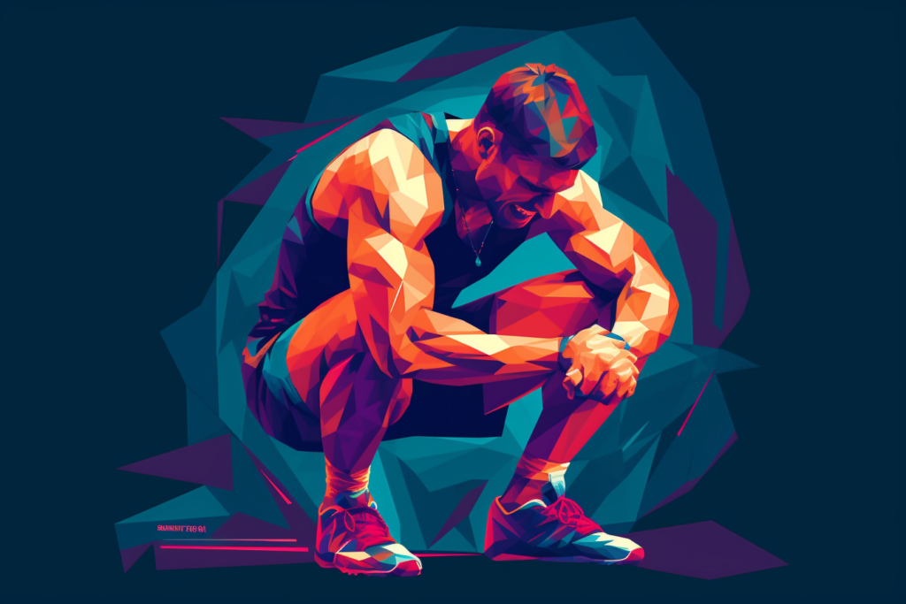 illustration of male athlete dealing with pain