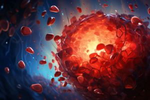 close up illustration of cardiac stem cells