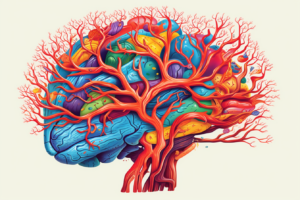 illustration of a healthy and colorful human brain