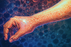 illustration of stem cell skin regeneration of arm