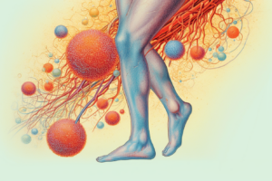 illustration of stem cell skin regeneration of leg