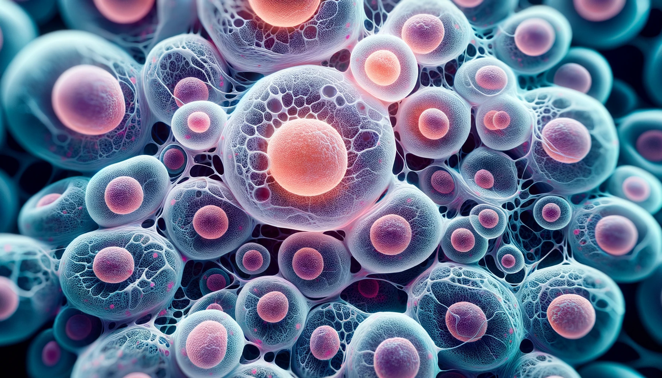 close-up image of adult stem cells