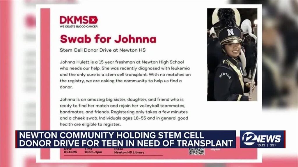 Newton community holding stem cell donor drive for teen in need of transplant