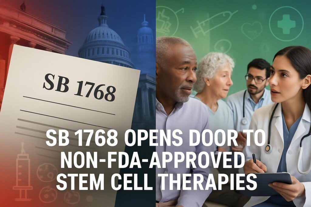 SB 1768 Opens Door to Non-FDA-Approved Stem Cell Therapies