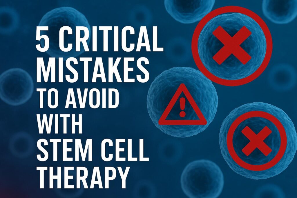 Dr Joy Kong - 5 mistakes to avoid with stem cell therapy