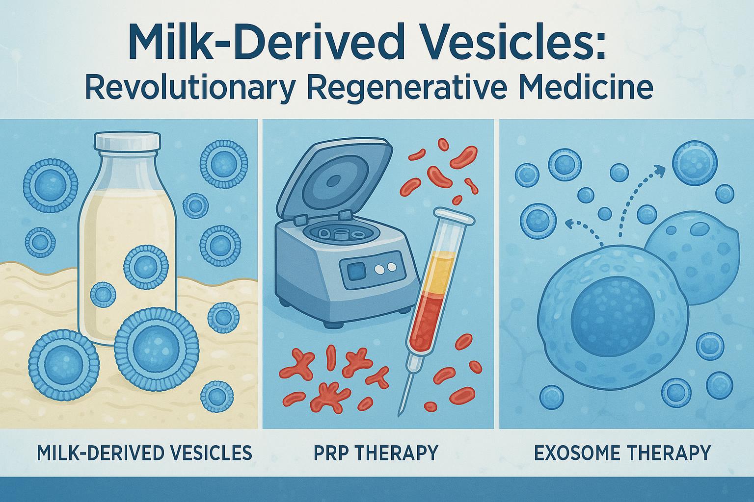 milk derived vesicles compared to PRP and exosomes