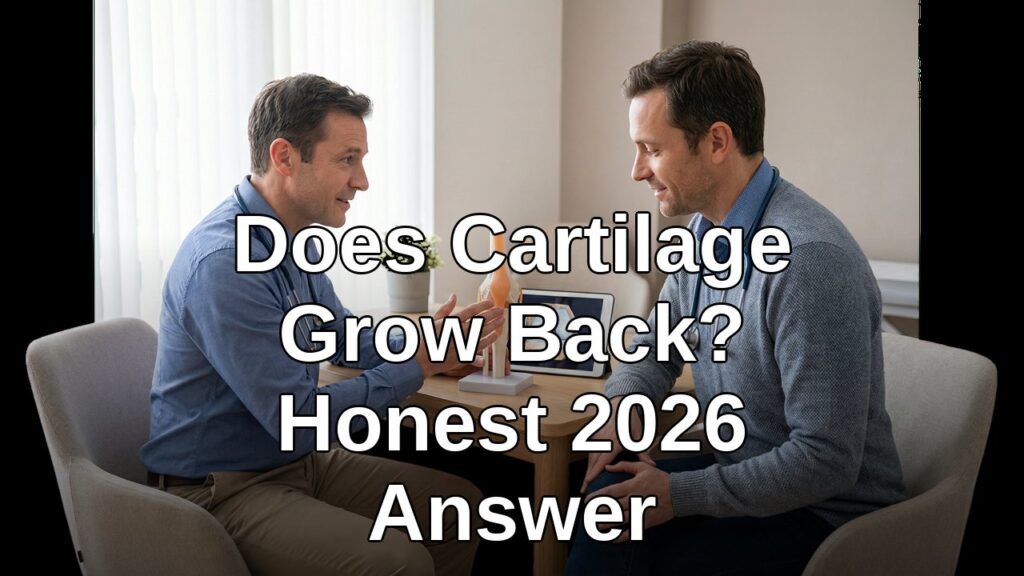 Orthopedic consultation about cartilage damage and knee joint healing