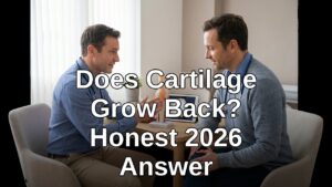 Orthopedic consultation about cartilage damage and knee joint healing