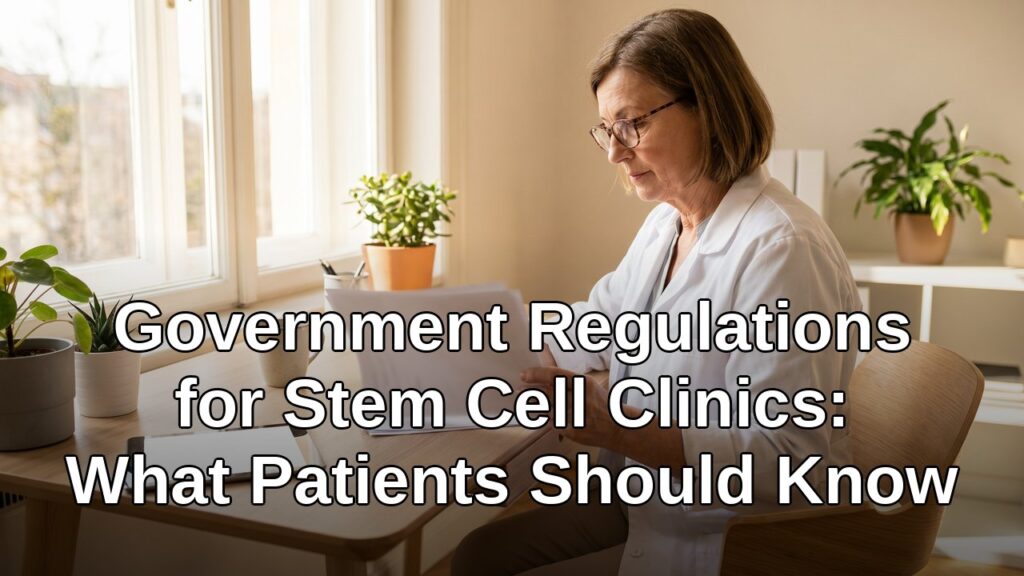 Medical professional reviewing government regulations for stem cell clinics