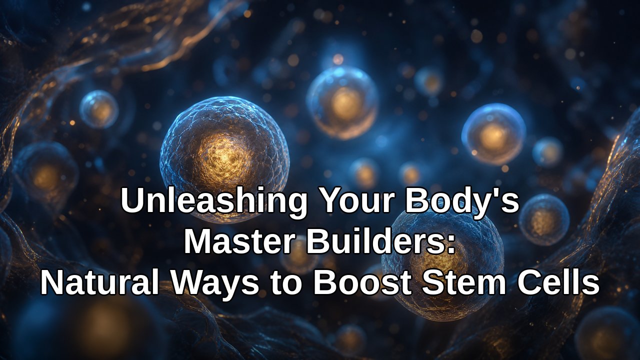 Glowing stem cells floating in the human body representing natural ways to boost stem cells and cellular regeneration