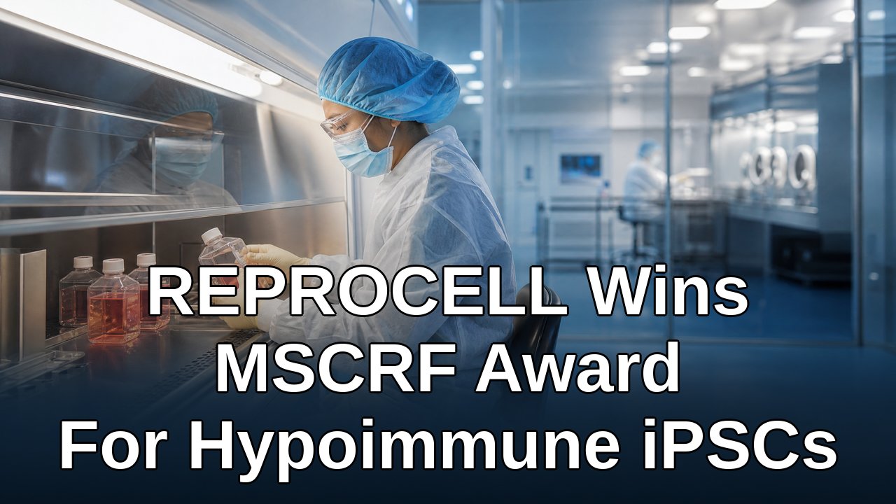 Scientist in a cleanroom representing REPROCELL hypoimmune iPSC platform manufacturing