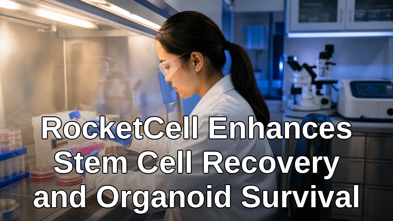Researcher handling cell culture flasks in a modern biomedical laboratory for stem cell recovery research